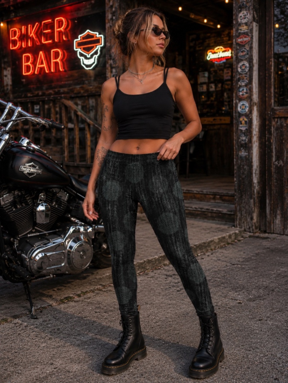Harley Davidson | Skeleton Leggings Black Small